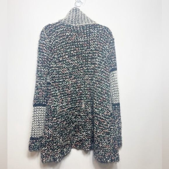 Dor Dor Couture Open Cardigan Shawl Collar Pockets Confetti Size XL - Picture 4 of 8